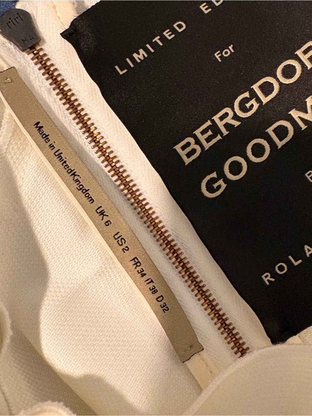 Roland Mouret For Bergdrof Goodman Sheath Dress In Off White Size US 2 - Picture 12 of 16